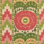 Schumacher 176063 Samarkand Ikat Ii Watermelon fabric swatch