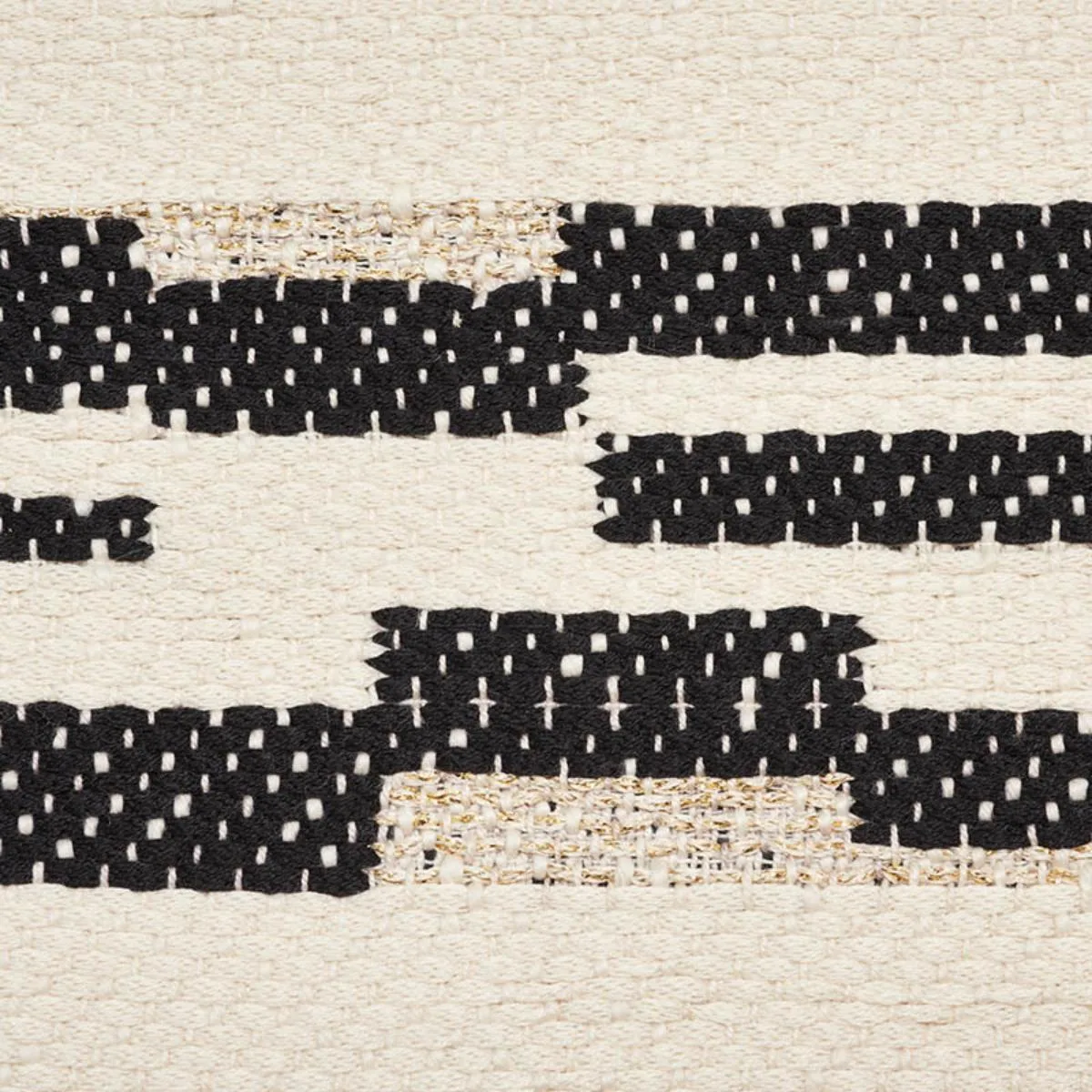 Schumacher 76511 Sambar Black & Gold fabric swatch