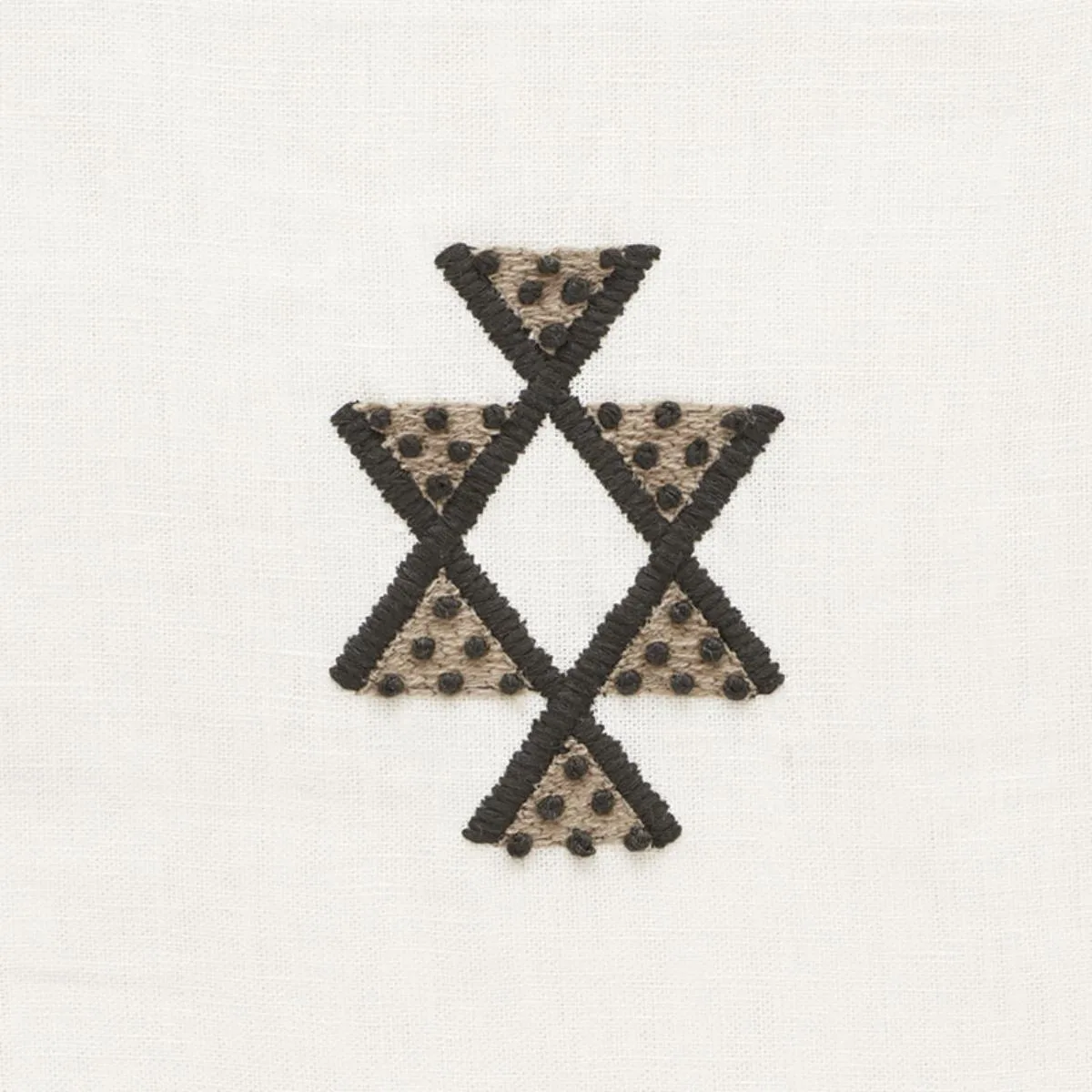 Schumacher 73670 Samsun Embroidery Carbon fabric swatch