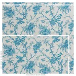 Schumacher 178731 San Cristobal Toile Peacock fabric swatch