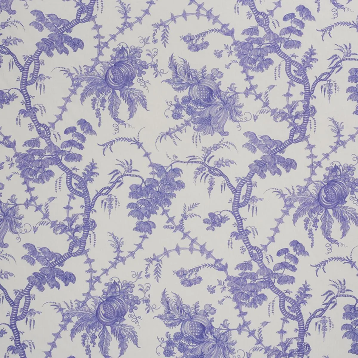 Schumacher 178732 San Cristobal Toile Purple fabric swatch