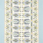 Schumacher 79830 Sandor Stripe Embroidery Chambray fabric swatch