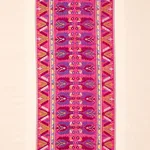 Schumacher 79831 Sandor Stripe Embroidery Magenta fabric swatch