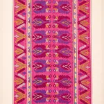 Schumacher 79831 Sandor Stripe Embroidery Magenta fabric swatch