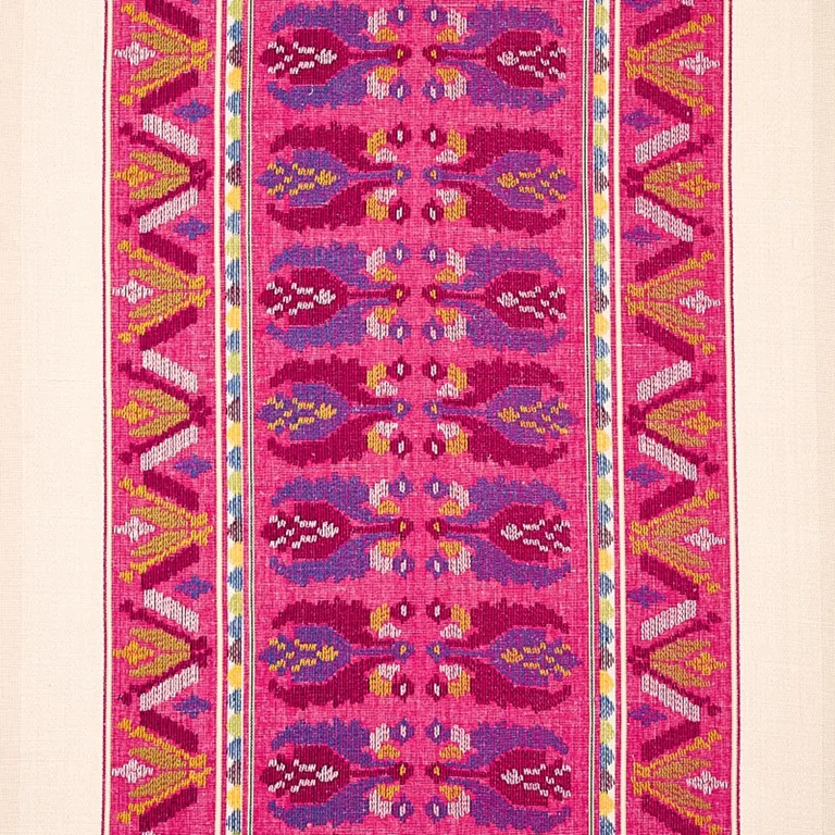 Schumacher 79831 Sandor Stripe Embroidery Magenta fabric swatch