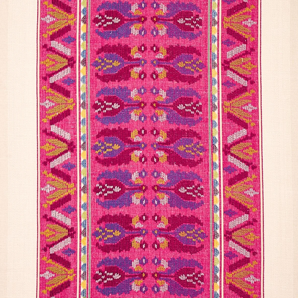 Schumacher 79831 Sandor Stripe Embroidery Magenta fabric swatch