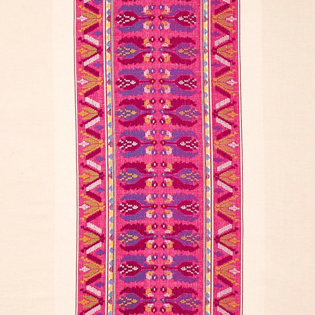 Schumacher 79831 Sandor Stripe Embroidery Magenta fabric swatch