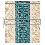 Schumacher 79832 Sandor Stripe Embroidery Peacock fabric swatch