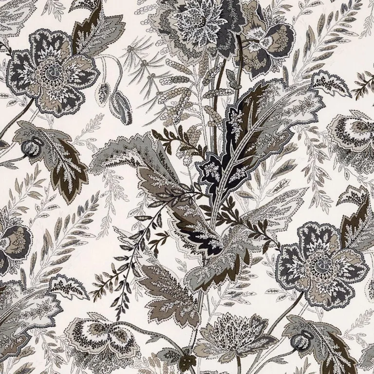 Schumacher 174545 Sandoway Vine Charcoal fabric swatch