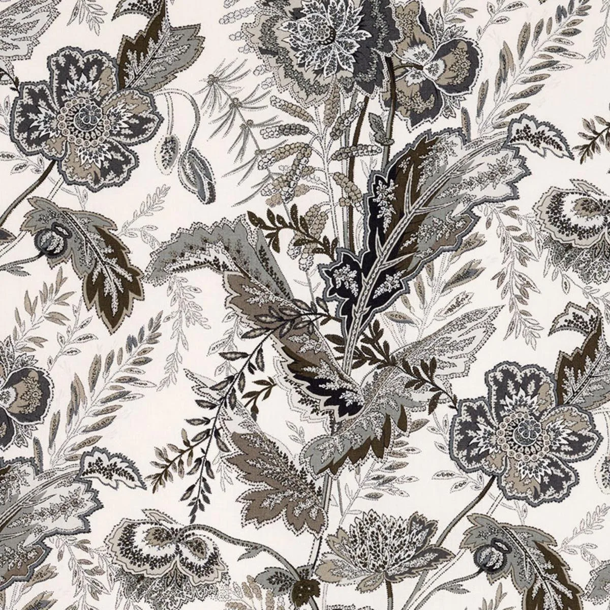 Schumacher 174545 Sandoway Vine Charcoal fabric swatch