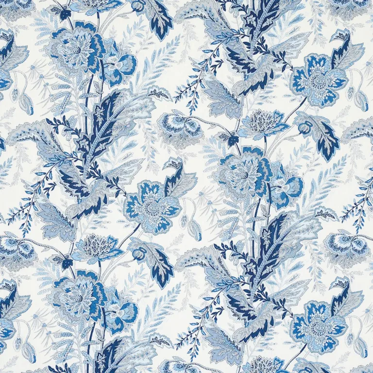 Schumacher 174544 Sandoway Vine Delft fabric swatch