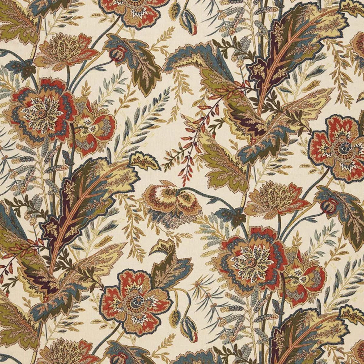 Schumacher 174541 Sandoway Vine Spice fabric swatch