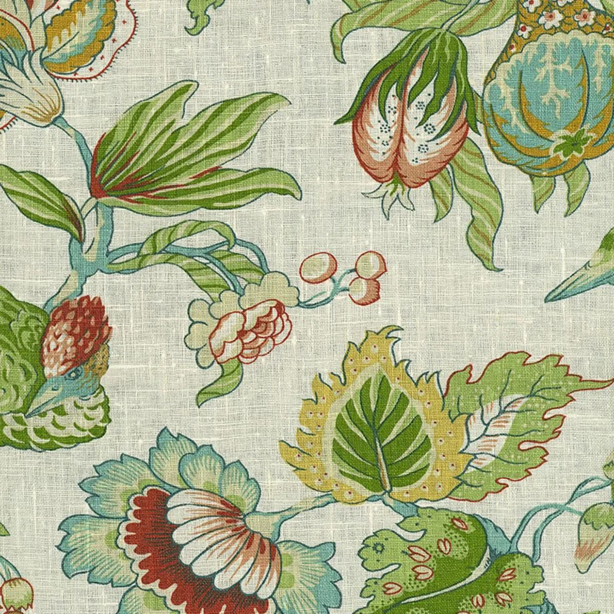 Schumacher 1273001 Sandringham Cream fabric swatch