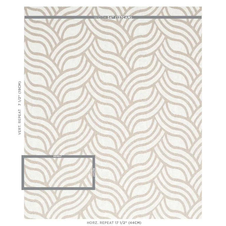 Schumacher 79952 Sangomar Appliqué Brown fabric swatch