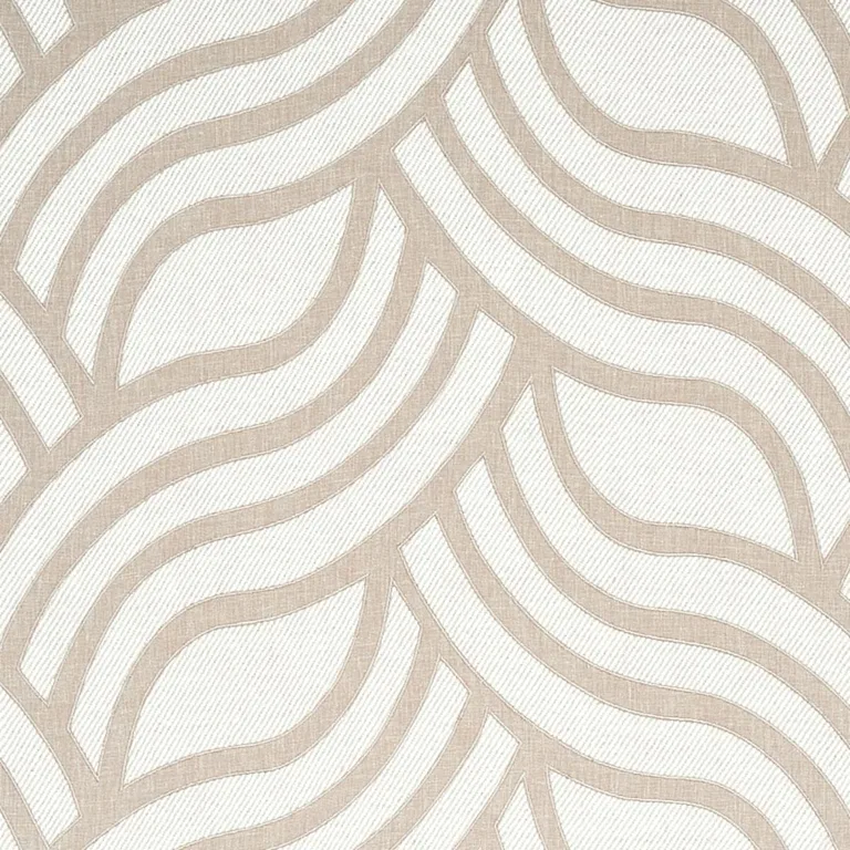 Schumacher 79952 Sangomar Appliqué Brown fabric swatch