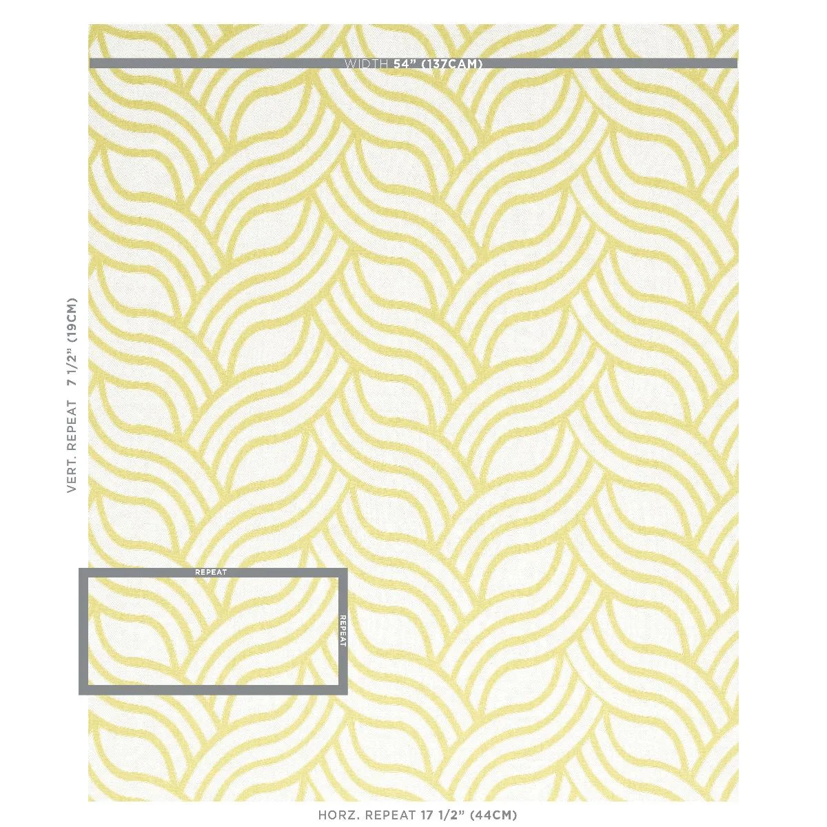 Schumacher 79950 Sangomar Appliqué Citron fabric swatch