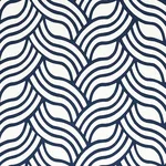 Schumacher 79951 Sangomar Appliqué Navy fabric swatch