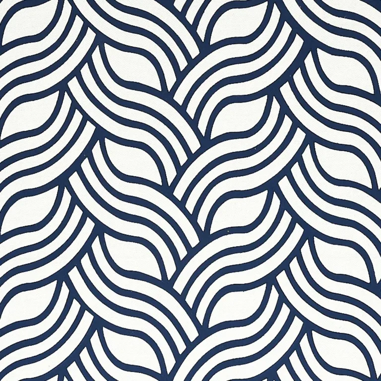 Schumacher 79951 Sangomar Appliqué Navy fabric swatch