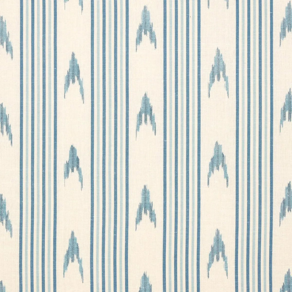 Schumacher 74223 Santa Barbara Ikat China Blue fabric swatch