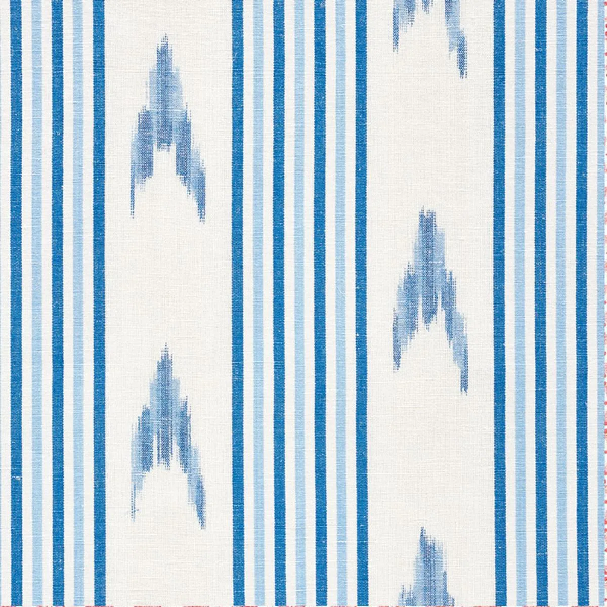 Schumacher 74220 Santa Barbara Ikat Indigo fabric swatch