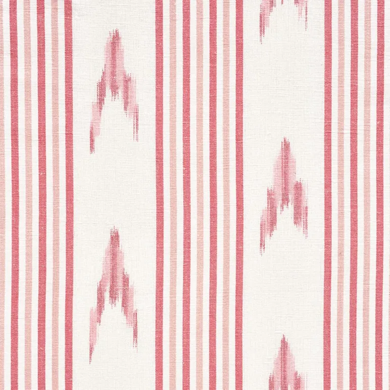 Schumacher 74221 Santa Barbara Ikat Pink fabric swatch