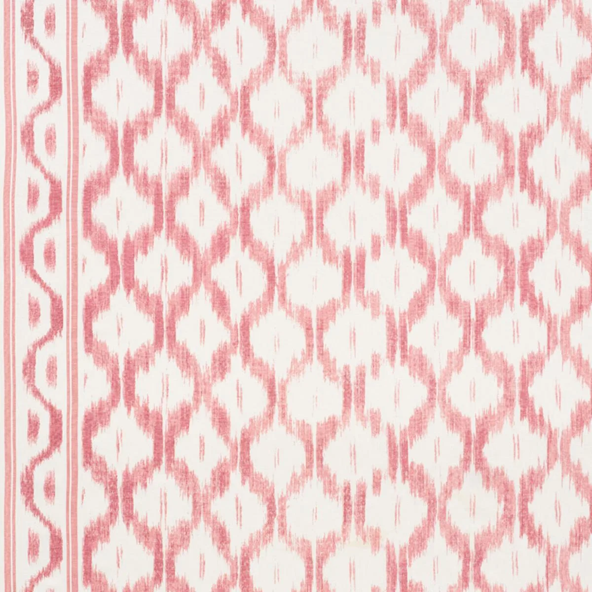 Schumacher 176503 Santa Monica Ikat Faded Red fabric swatch