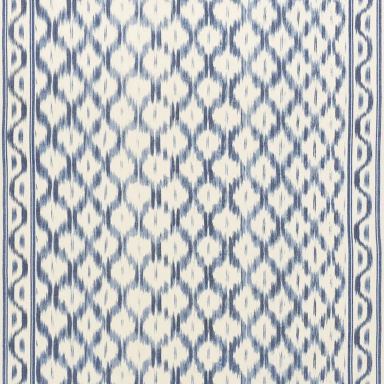 Schumacher 176502 Santa Monica Ikat Indigo fabric swatch