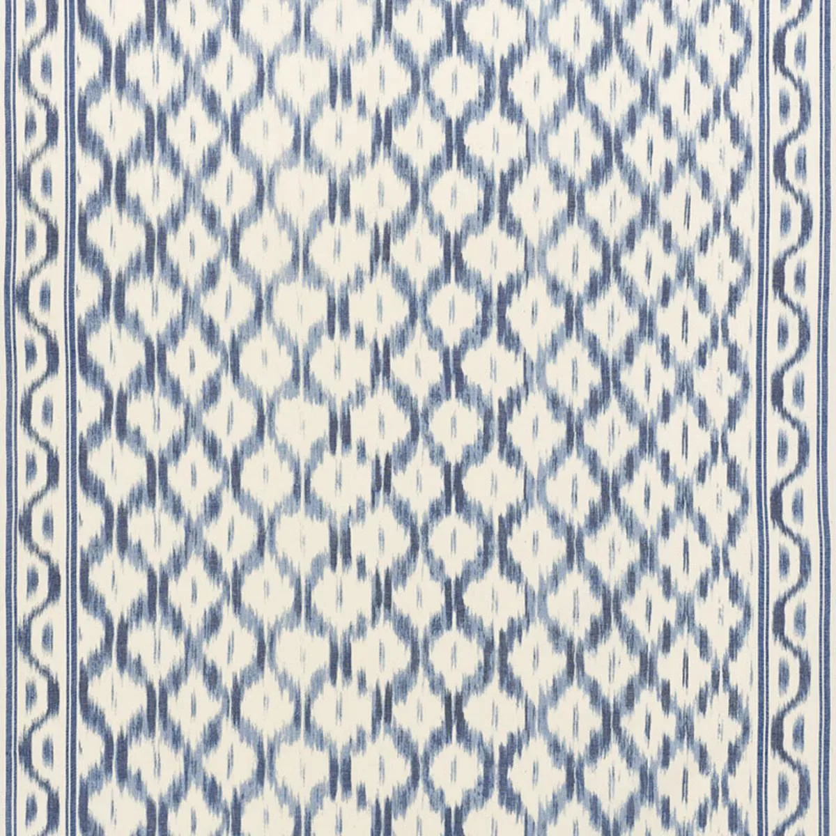 Schumacher 176502 Santa Monica Ikat Indigo fabric swatch