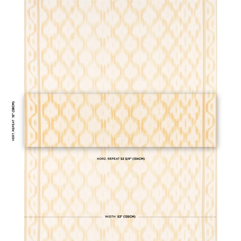 Schumacher 176505 Santa Monica Ikat Yellow fabric swatch