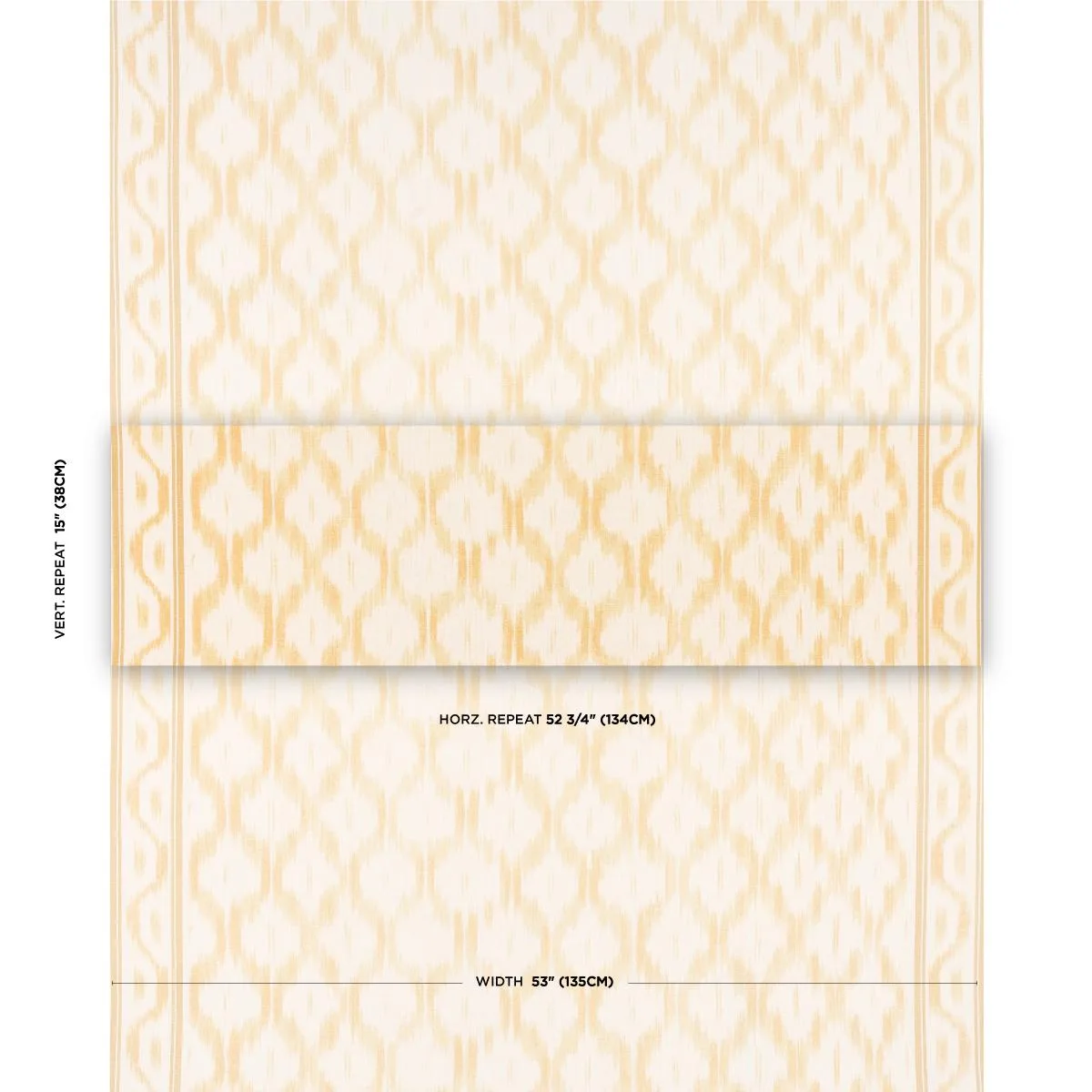 Schumacher 176505 Santa Monica Ikat Yellow fabric swatch