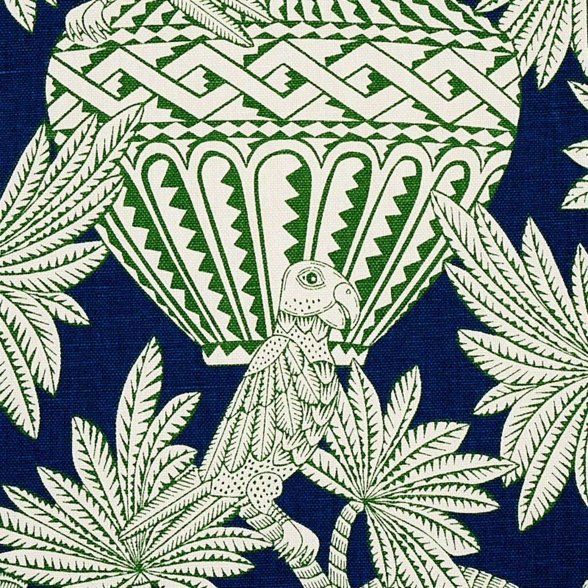 Schumacher 179940 Santarem Navy fabric swatch