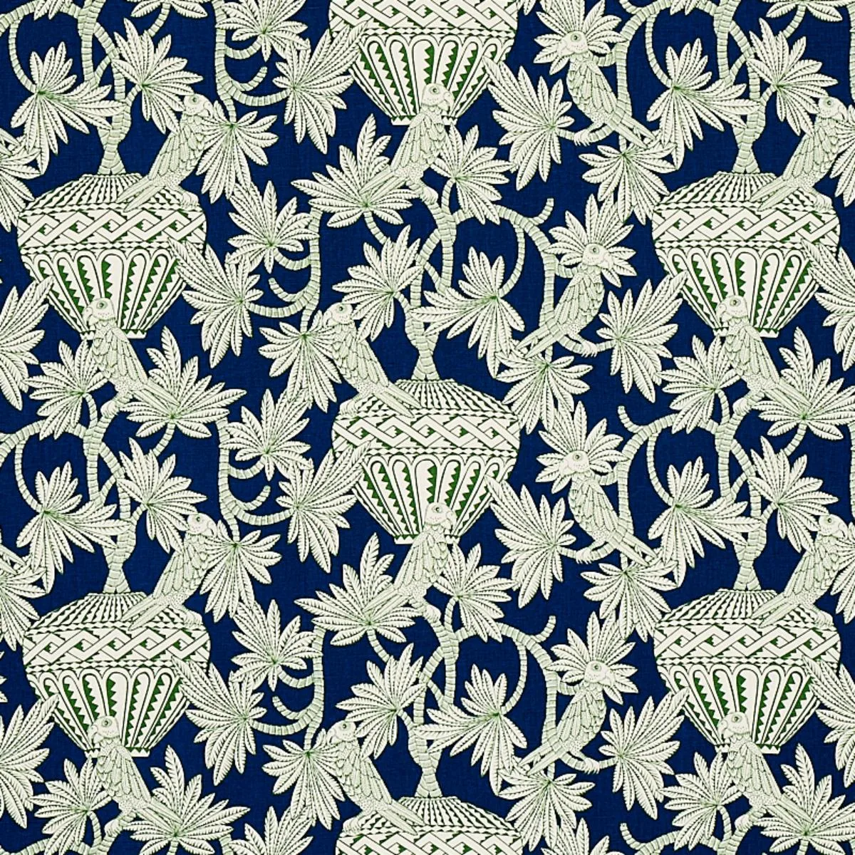 Schumacher 179940 Santarem Navy fabric swatch