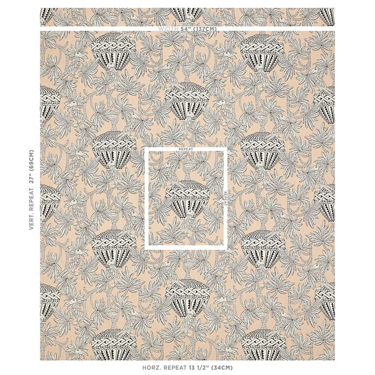 Schumacher 179942 Santarem Neutral fabric swatch