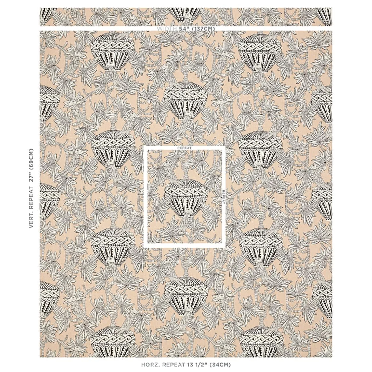 Schumacher 179942 Santarem Neutral fabric swatch
