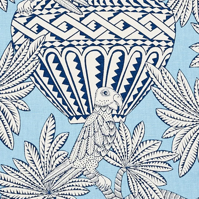 Schumacher 179941 Santarem Sky fabric swatch