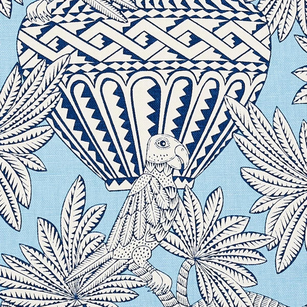 Schumacher 179941 Santarem Sky fabric swatch