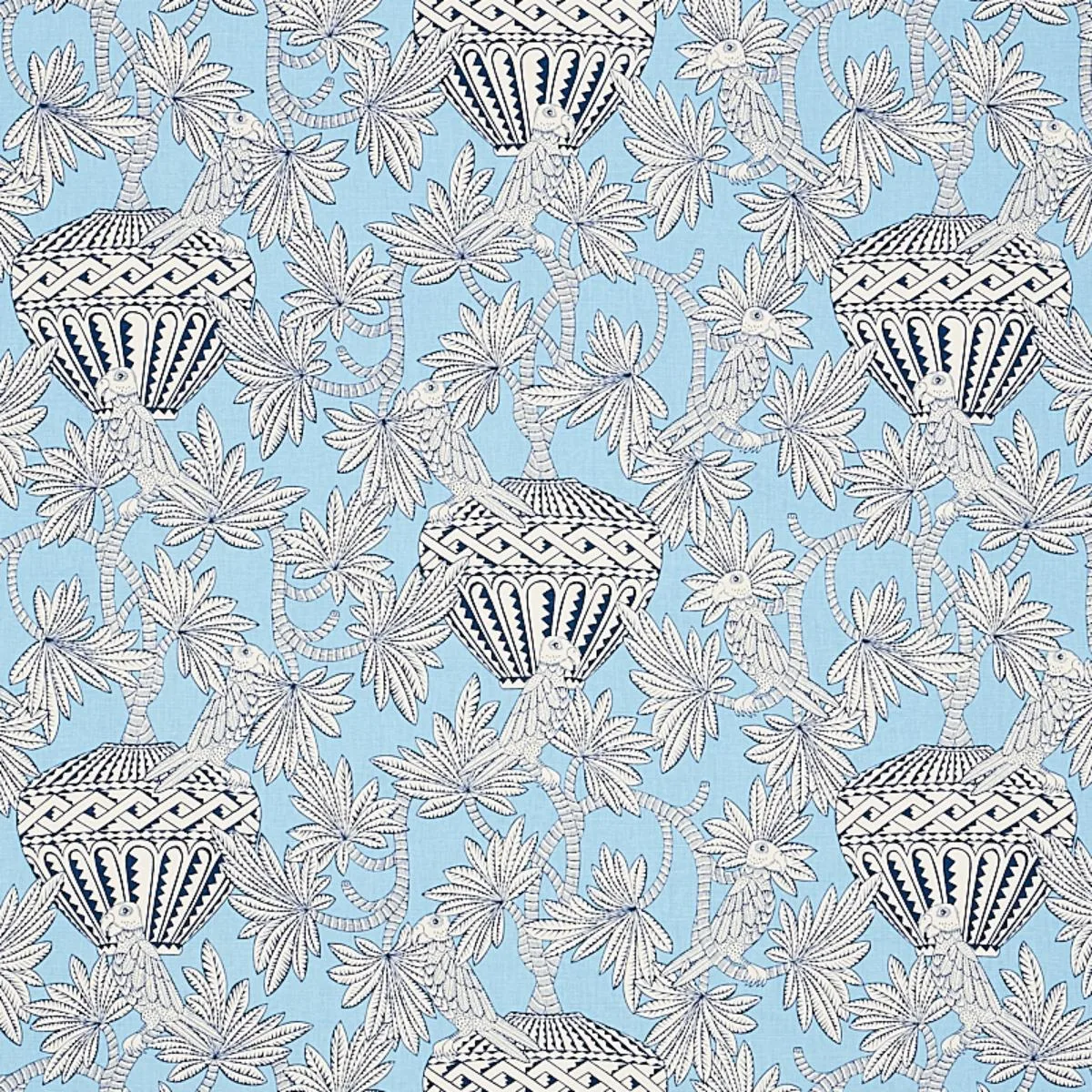 Schumacher 179941 Santarem Sky fabric swatch