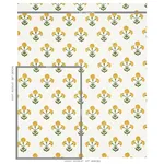 Schumacher 179671 Saranda Flower Embroidery Marigold fabric swatch