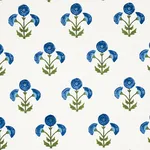 Schumacher 179672 Saranda Flower Embroidery Royal fabric swatch