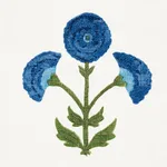 Schumacher 179672 Saranda Flower Embroidery Royal fabric swatch