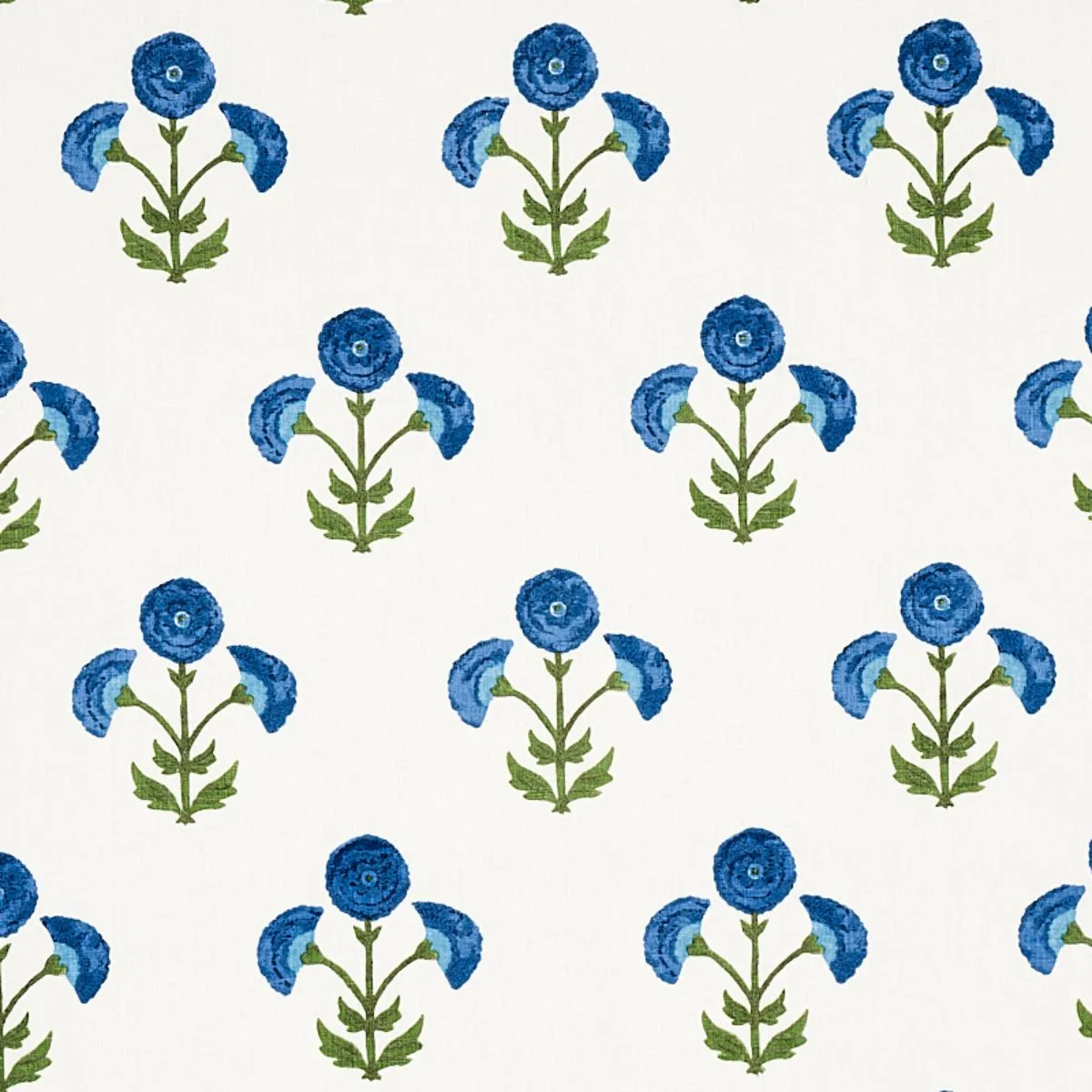 Schumacher 179672 Saranda Flower Embroidery Royal fabric swatch