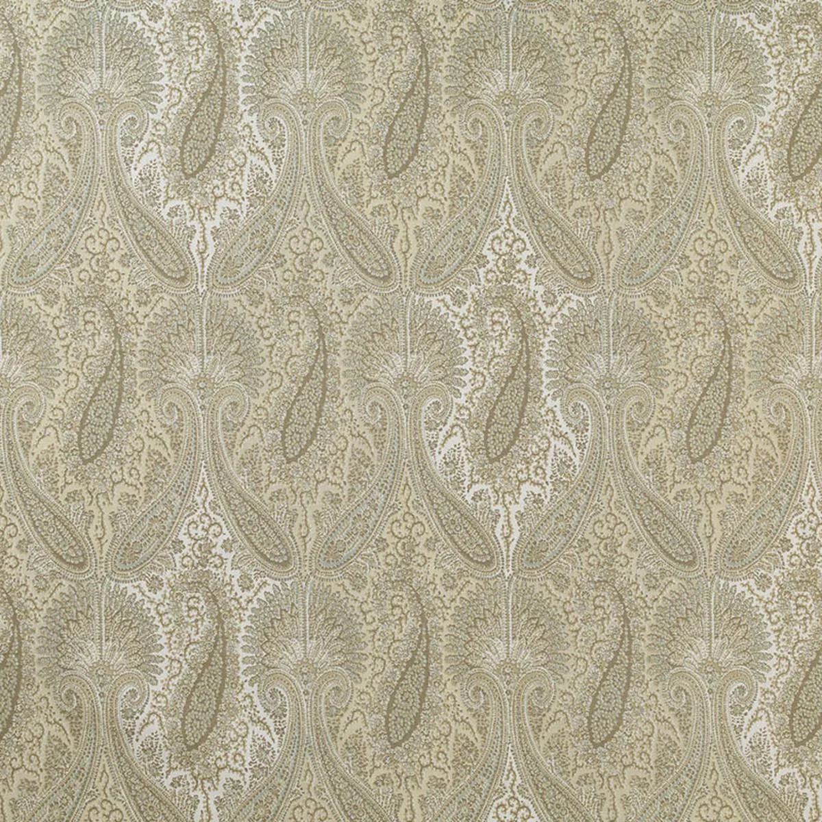 Schumacher 174381 Sarawak Paisley Alabaster fabric swatch