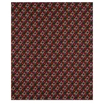 Schumacher 80662 Sasha Diamond Ikat Jade And Plum fabric swatch