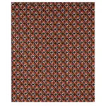 Schumacher 80661 Sasha Diamond Ikat Rose And Saffron fabric swatch