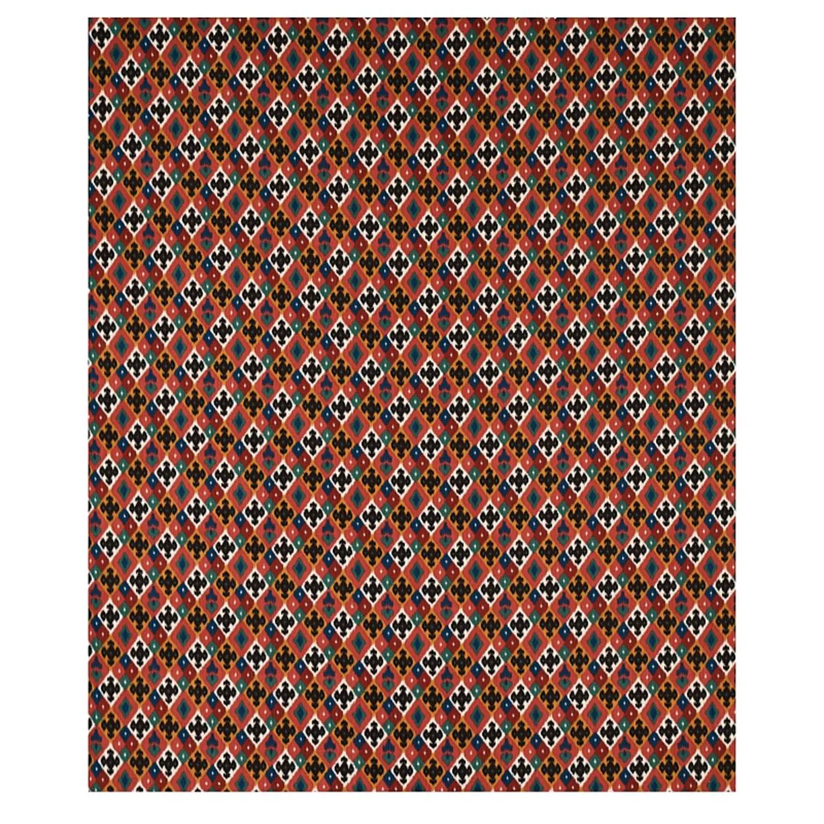 Schumacher 80661 Sasha Diamond Ikat Rose And Saffron fabric swatch