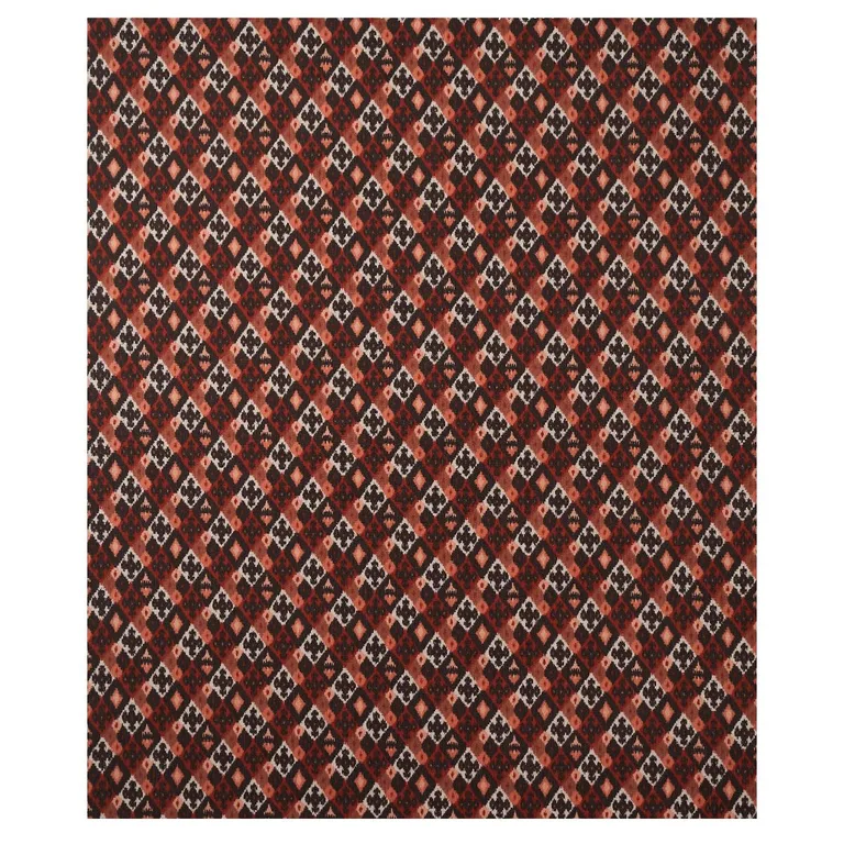 Schumacher 80660 Sasha Diamond Ikat Terracotta fabric swatch