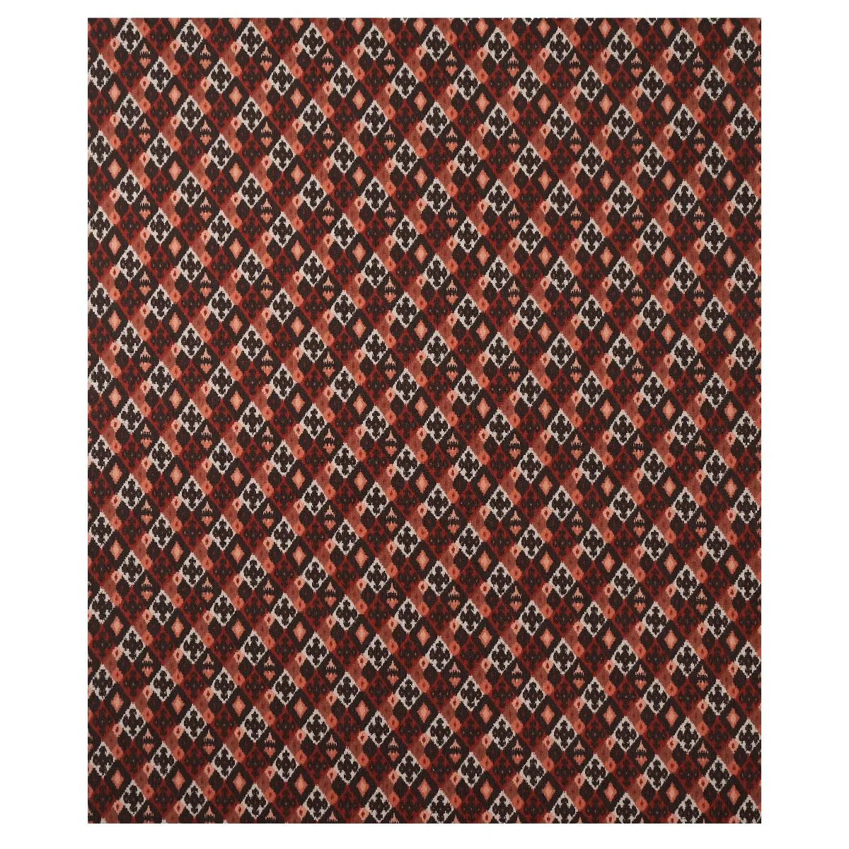 Schumacher 80660 Sasha Diamond Ikat Terracotta fabric swatch