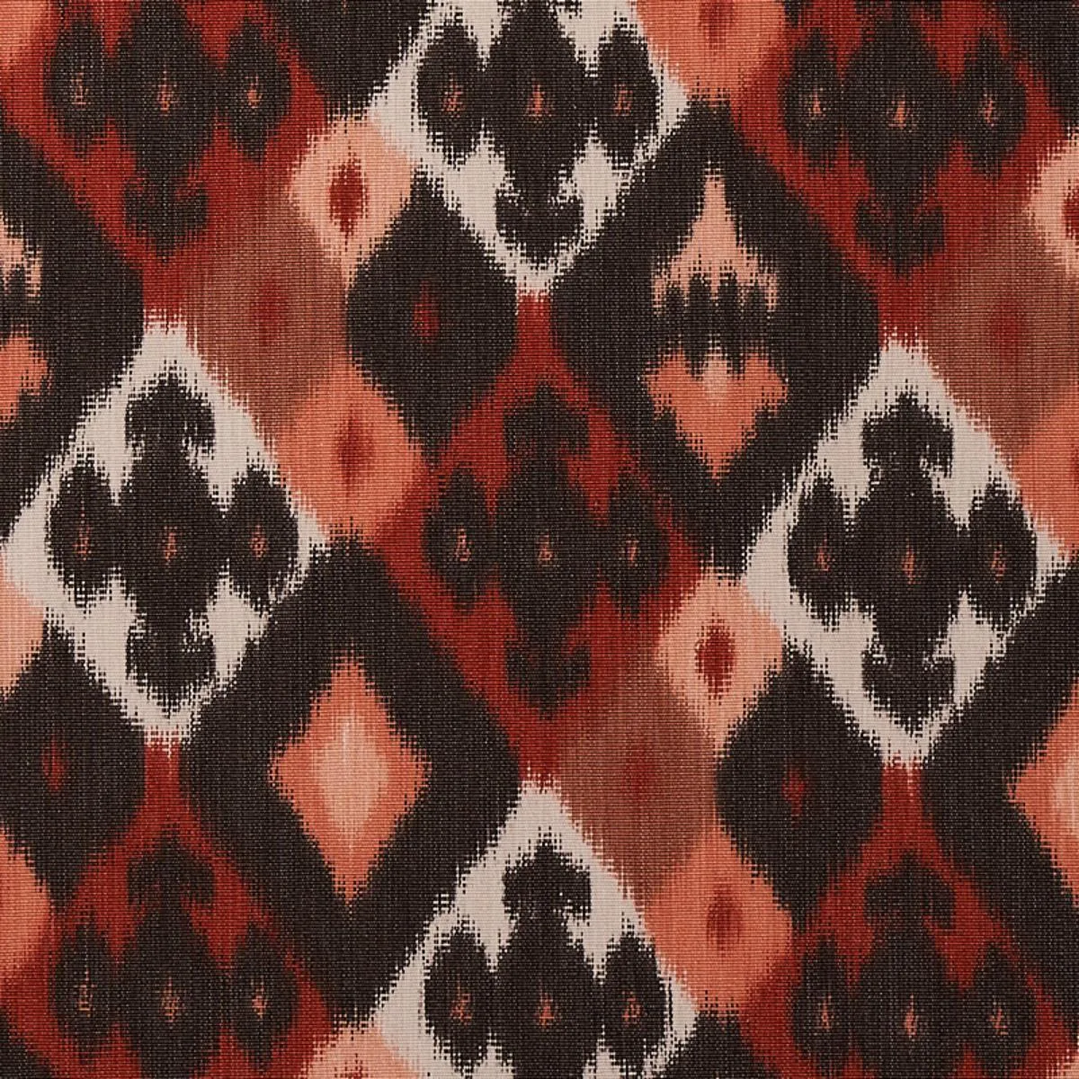 Schumacher 80660 Sasha Diamond Ikat Terracotta fabric swatch