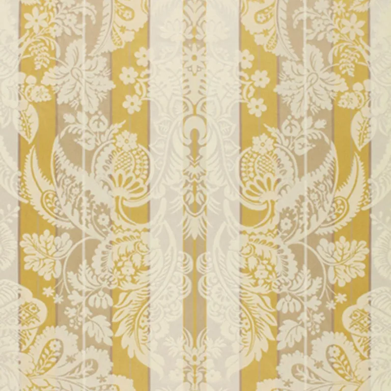 Schumacher 64393 Savannah Imberline Damask Chardonnay fabric swatch