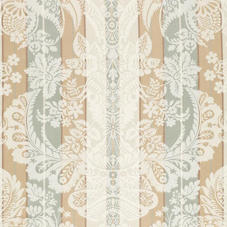 Schumacher 64391 Savannah Imberline Damask Ciel fabric swatch